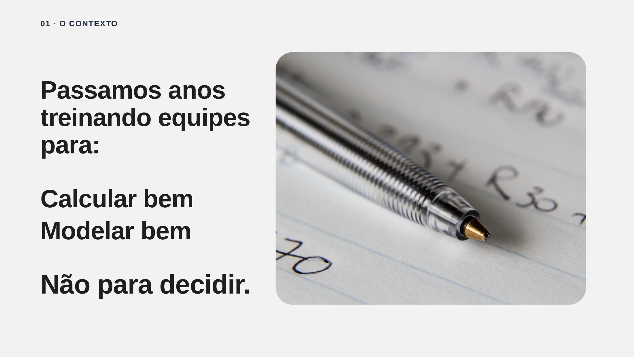 Slide 3 da apresentação Além da planilha
