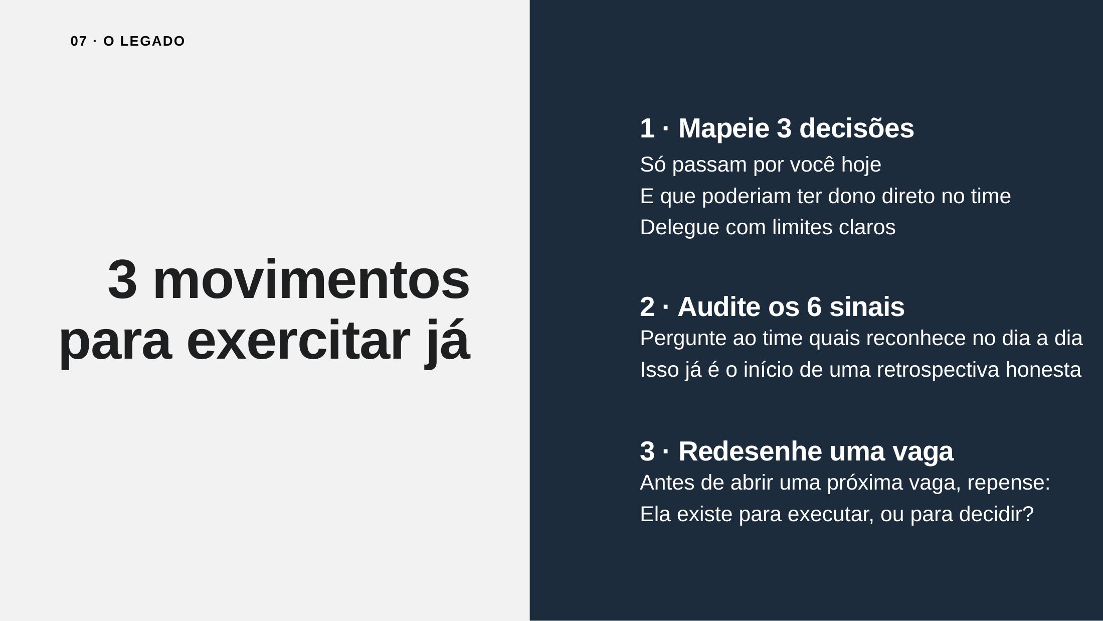 Slide 21 da apresentação Além da planilha