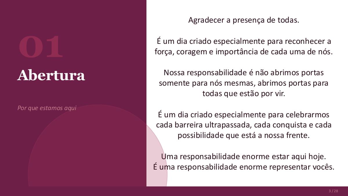 Página 3 da apresentação O poder da mulher no mercado de trabalho